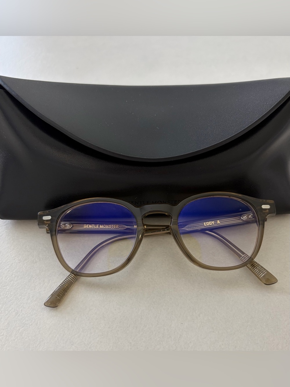Gentle Monster “Eddy A” Optical Frames — Series S, Grey/Smoke Translucent